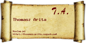 Thomasz Arita névjegykártya